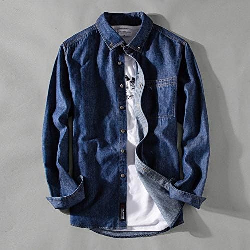 Amazon デニムシャツ メンズ 長袖 ボタンダウン 綿100 ポケット付き 柔らかい シンプル カジュアル シャツ ネイビー Xl シャツ 通販