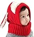 Baby Girls Boys Winter Hat Scarf Earflap Hood Scarves Skull Caps, Red One Size