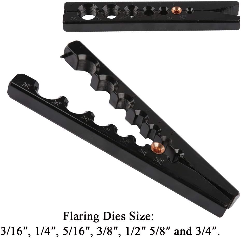 Wostore Eccentric Flaring Tool Kit Tubing Refrigeration 7 Dies 3/16-3/4 inch Copper: Automotive