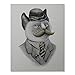Dapper Mustached Cat Art Print Funny Vintage Persian Siamese Kitten Feline Animal Lover Poster Bowler Hat Tie Suit Home Decor 8 x 10 Inches
