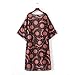 GBSELL Women's Hippie Boho Print Shawl Kimono Cardigan Cover up Blouse (M, Brown)