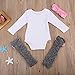 Baby Girls Long Sleeve Mama's Mini Romper Bodysuit and Leg Warmers Headband Outfit Set (3-6M, White)