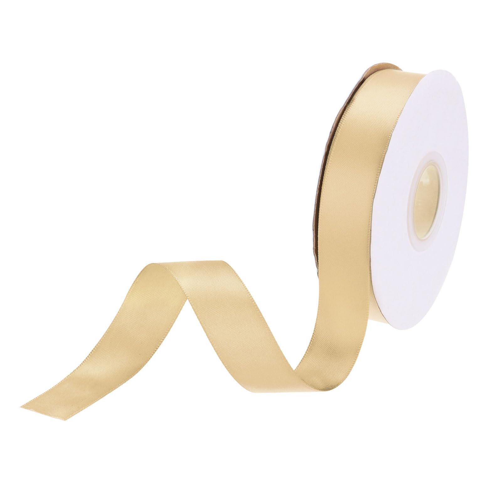 DMiotech 20mm Satin Ribbon 23m/75ft Thin Double Face Fabric Grosgrain Ribbon for Gift Wrapping Floral Hair Flower Bouquet, Champagne