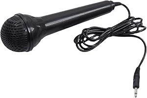 JCRBILW 3.5mm Jack Black Handheld Mic for Electronic PC