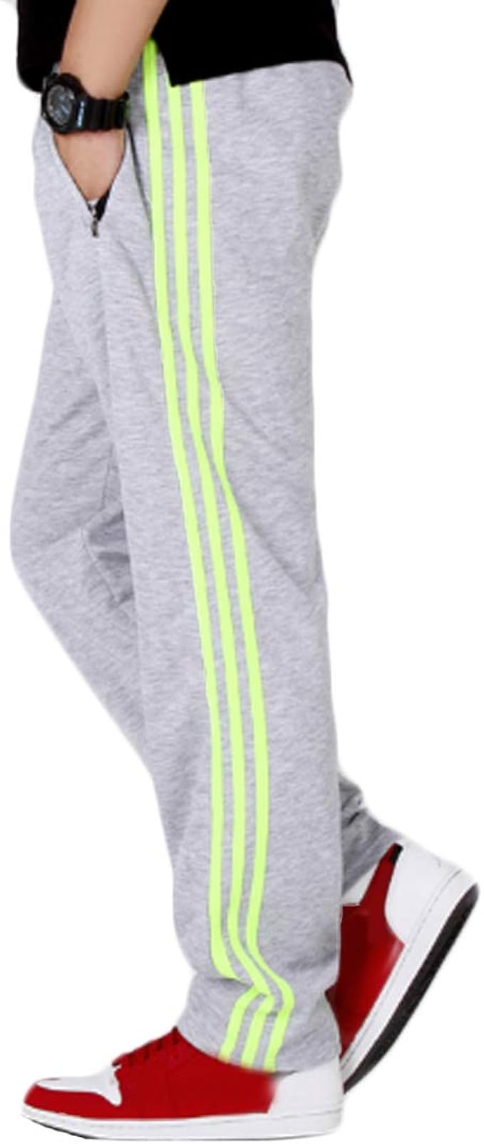 Amazon Fulision メンズジムジョギングスウェットパンツ夏の薄いジョギングボトムス付きジップポケット フィットネス トレーニング ロングパンツ 通販