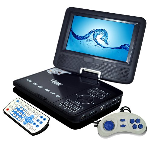 Buyee Rotating Swivel Screen Handheld Portable DVD Player LCD Screen with Function of VCD CD SD TV MP3 MP4 USB Games Car Charge (7.5 inch)
