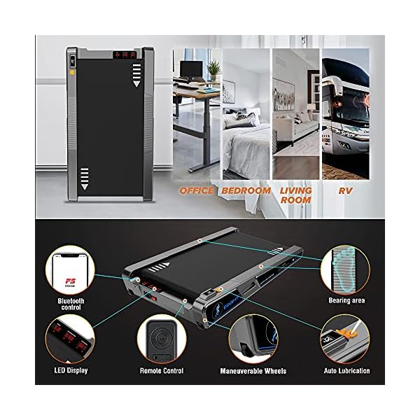 Egofit-Walker-Pro-Small-Under-Desk-Electric-Treadmill-Walking-Machine-with-LED-Screen-Compact-Fit-Desk-Exerciser Walking Treadmill Foladble Walking Pad with Incline 5° Folding Treadmills for Home Egofit Walker Plus M1T, 6KMH LCD…