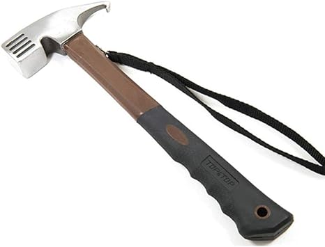 Amazon Campam 握りやすく 滑りにくい 角型ヘッド 握りやすい 安全ベルト ラバーグリップ付 ペグハンマー テントハンマー ペグ打ち タープ キャンプ アウトドア パラソル ビーチ レジャー 海水浴 バーベキュー イベント ペグハンマー キャンプ 設営用具 ペグ抜き