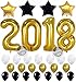 2018 BALLOONS NEW YEAR GRADUATION - Gold, 2018 New Years Eve Party Supplies Decorations - Graduation Party Supplies - Graduation Decorations - Gold Black and White Balloons for Events - Large 40 Inch