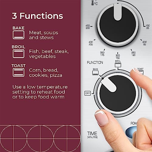 Mueller Toaster Oven With 30 Minute Timer Toast Bake Broiler