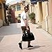 Leathario Mens Genuine Leather Overnight Travel Duffle Weekend Bag (Black-141)