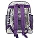 K-Cliffs Clear Backpack Heavy Duty See Through Student Bookbag Large Durable School Bag Quality Transparent PVC Travel Security Workbag Purple