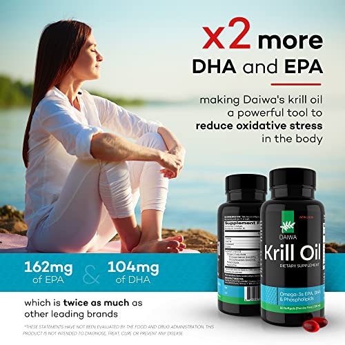 Daiwa Krill Oil 1000mg Softgels EPA DHA Omega 3 6 9 Supplement with