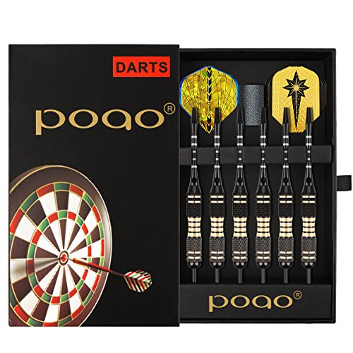 POAO Tip Pro Brass Darts Set 24g – 6 Steel Tip Darts with Black Aluminium Shafts + 24 Flights + Dart Sharpener + Premium Case - Thumbnail 4