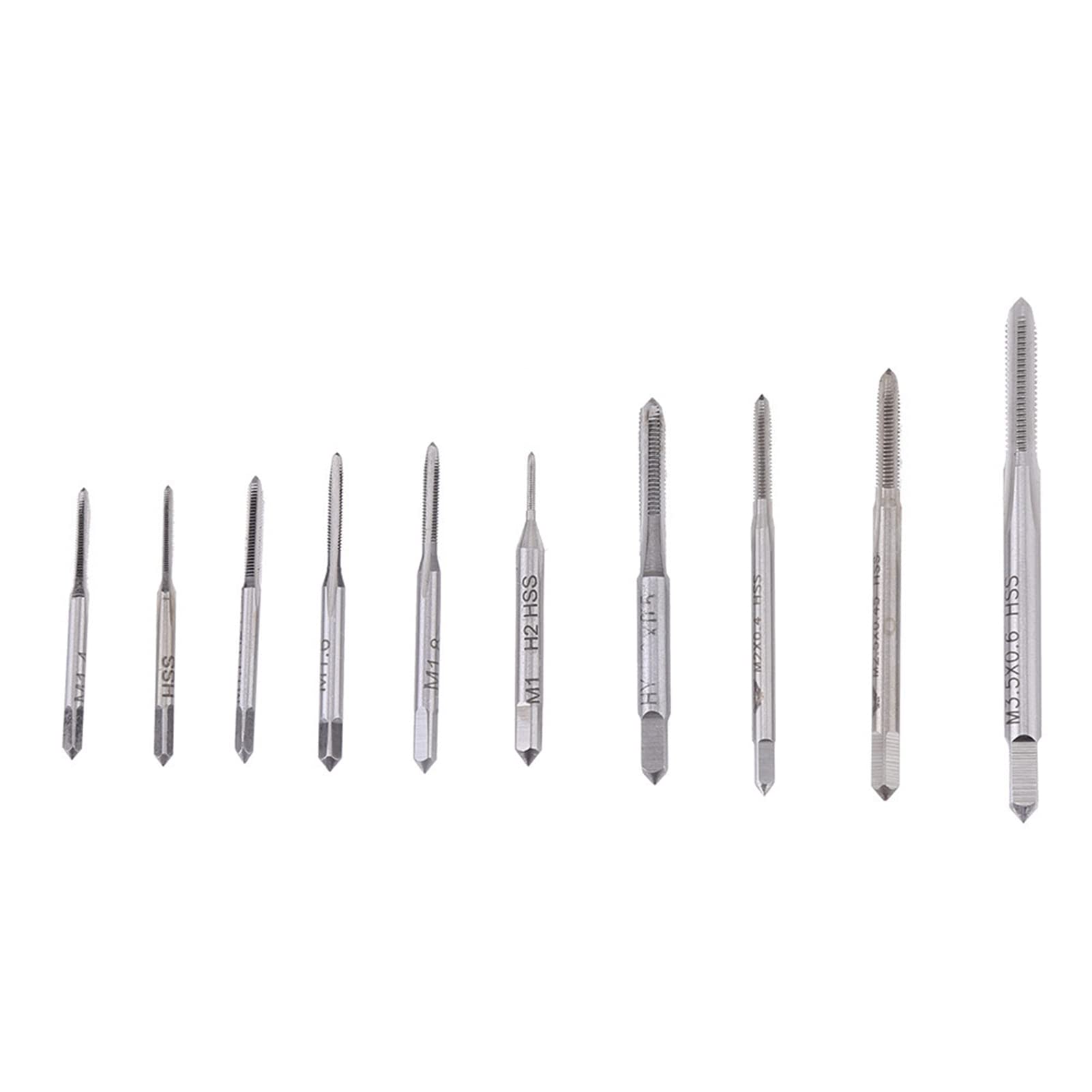 10pcs Mini Machine Hand Tap M1 to M3.5 Thread Wire Tapping Taps, High Speed Steel for Smooth Tapping Experience, Various Sizes for Nuts Machining