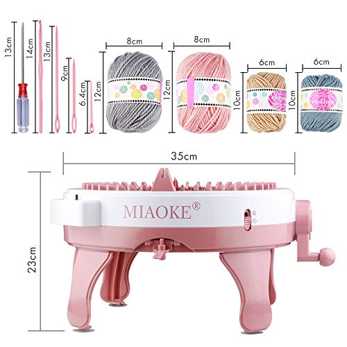 Knitting Machine,King Size 48 Needles Smart Weaving Loom Knitting Round Loom, Knitting Board Rotating Double Knit Loom Machine, DIY Knitting Loom Machines Weaving Loom Kit for Adults and Kids