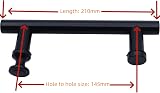 KEABATH Black Shower Door Handle 2 Pack 145mm Center Hole to Hole 210x80x19mm view 3