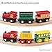 Playbees 12 Piece Wooden Train Cars Magnetic Set Includes 3 Engines, Magnet Train Toy Collection for Toddler Boys and Girls, Compatible with Most Name Brand Wood Tracks