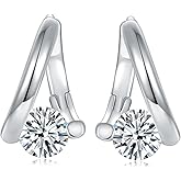 Lymphvity Germanium Earrings,Gold Silver Hoop Drainage Earrings,Dainty Zircon Earrings Jewelry for Women (2 Colors)