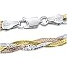 Amberta Women's 925 Sterling Silver Braided Herringbone Chain Bracelet (Length 7.5 inch): Multicoloured