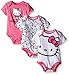 Hello Kitty Baby Girls' Value Pack Bodysuits, White/Pink, 0/3 Months