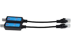 IP Network Receiver, 1 Pair 10/100MBPS 1CH Passive IP Network Coaxial Transmitter Receiver Extender for IP NVR Camera