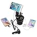 Magnetic Cup Mount iKross Black Universal Smartphone Car Cup Holder Cradle Mount with 3 Lighter Sockets & 2 USB Charging Port 4.2A 21W