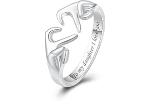 BEILIN 925 Sterling Silver Heart Claddagh Rings for Women Teens, Adjustable White Gold Plated Ring Friendship Promise Love Heart Jewelry Rings Mothers Day Valentines Holiday Gifts for Women Friends
