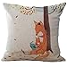 Gotd Xmas 18 x 18 Cushion Cover Cute Animal Home Decor Design Throw Pillow Cover Pillow Case 18 x 18 Inch Cotton Linen for Sofa (Gift C)
