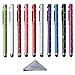 Wisdompro 10 Pack Stylus Bundle of 4.2-inch Colorful Universal Styli for Capacitive Touch Screen iPads, Tablets, iPhones, Samsung Galaxy Note /Tab and more - Carved Diamond Bling Polka Dots