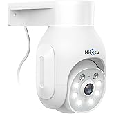 Hiseeu Security Camera Wireless Outdoor, 3MP Color Night Vision WiFi Home Video Surveillance Pan&Tilt 360° with Motion Detection,Siren/Motion/Light Alarm,2-Way Audio,IP66 Weatherproof,Work with Alexa