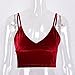 Toraway Women V-Neck Velvet Camisole Bandage Backless Tank Vest Tops Bustier Crop Top (Large, Red)