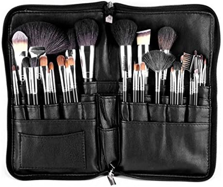 Walfront Makeup Pinsel Tasche Olive - 30 Löcher Rollbare Pinselmappe