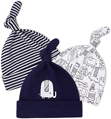 Baby Boys' Baby Newborn Hats Hospital Hats and Soft 100% Cotton
