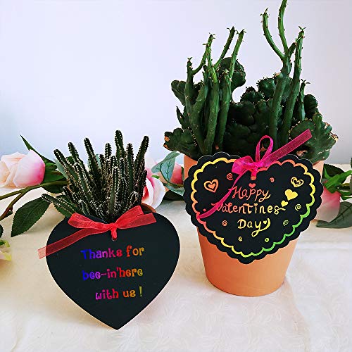 image for Supla 27 Set Art Rainbow Magic Scratch Paper Ornaments Valentine's Day