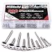 Hilitchi 200-Pcs 304 Stainless Steel Phillips Truss Head Self Tapping Sheet Metal Screws Assortment Kit Set, Thread Size #6#8#10#12, Length 3/4'' to 1-1/2''