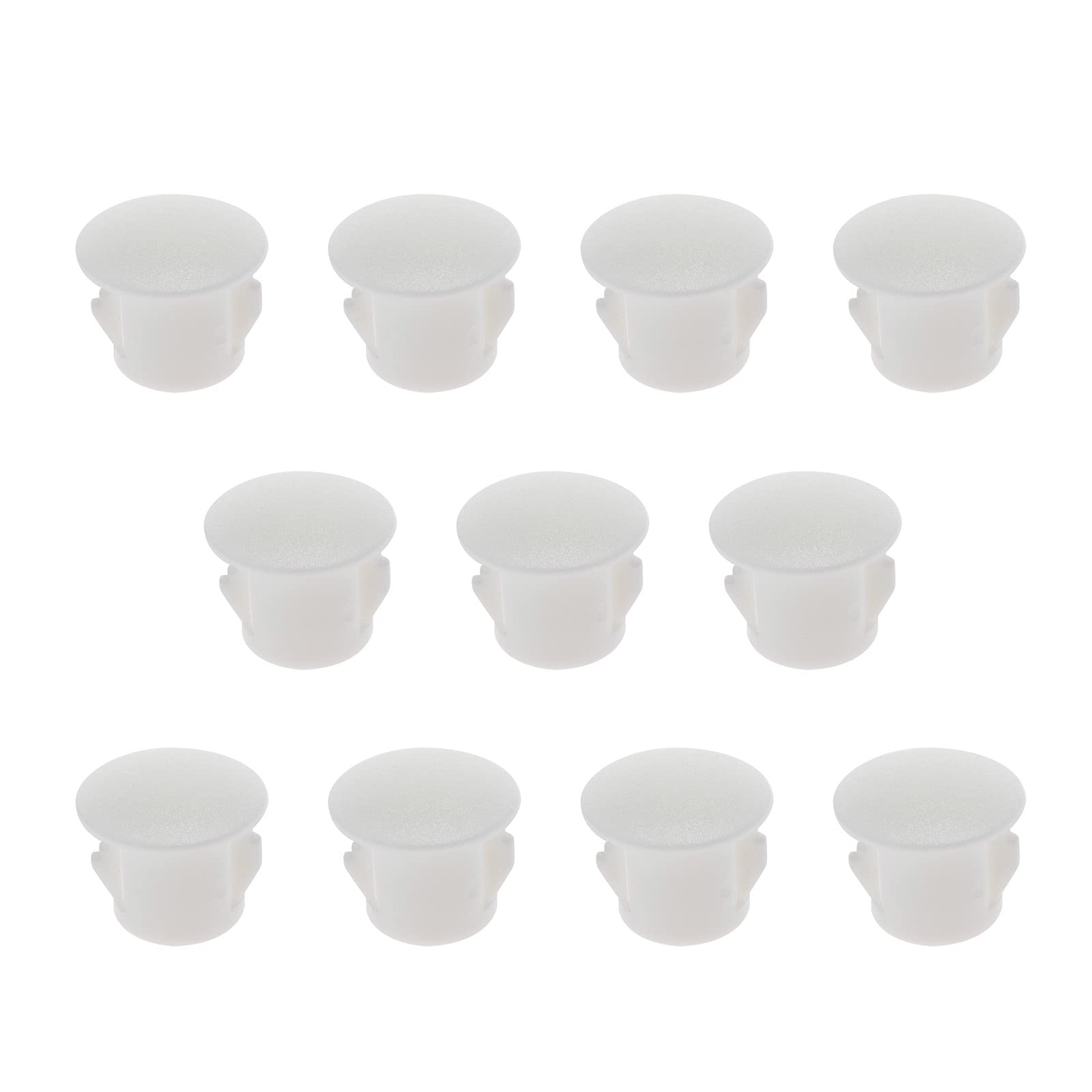 ECSiNG 100PCS Hole Plugs White Plastic 10mm Snap in Locking Hole Tube 10-10.5mm Steel Furniture Fencing Post Pipe Insert End Caps for Cupboards Wardrobes Cabinets Funiture