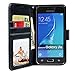 J1 (2016) Case, Galaxy Amp 2, Galaxy Express 3 Case, UrSpeedtekLive Luxury PU Leather Wallet Case Cover with Card Slots Flip Magnetic Closer & Kickstand for Samsung Galaxy J1 (2016) - Black