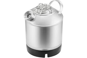 1.6 Gallon Cleaning Keg with D System Sankey Ports, Wash Out Keg with Rubber Base for Beer Lines Cleaning