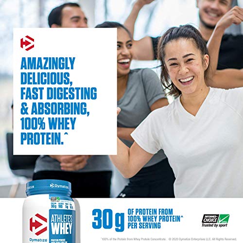 Dymatize Athlete's Whey Protein Powder, 30g of Protein, 6.6g BCAAs