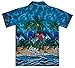 Funky Hawaiian Shirt, Parrot, Turkis, XXL Turquoise