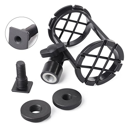 Shock Mount for Shotgun Mic Interview Recording, BOYA BY-C04 Camera Microphone Shockmount & Hot Shoe Mount for Professional Shotgun Microphone Senheisser ME66 Rode NTG-2 NTG-1 Audio-Technica AT-875R - Thumbnail 5