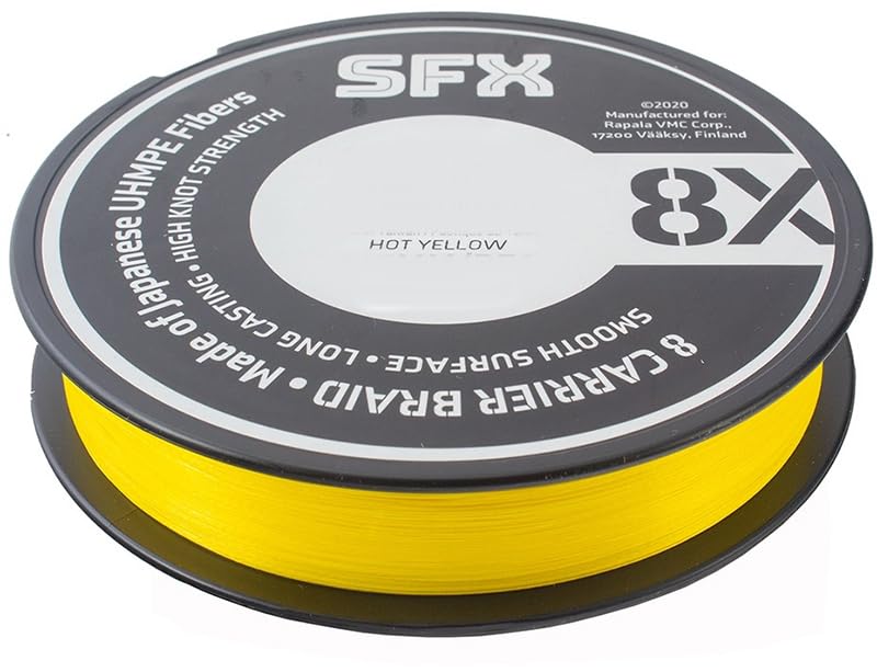 Sufix Tresse 8 Brins Sfx 8X - 275m - Hot Yellow - D.0.148mm - R.7.7Kg - SFX8B148Y300Y - ASU640620