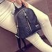 Creazy Women Leather Backpacks Schoolbags Travel Shoulder Bag (Black)