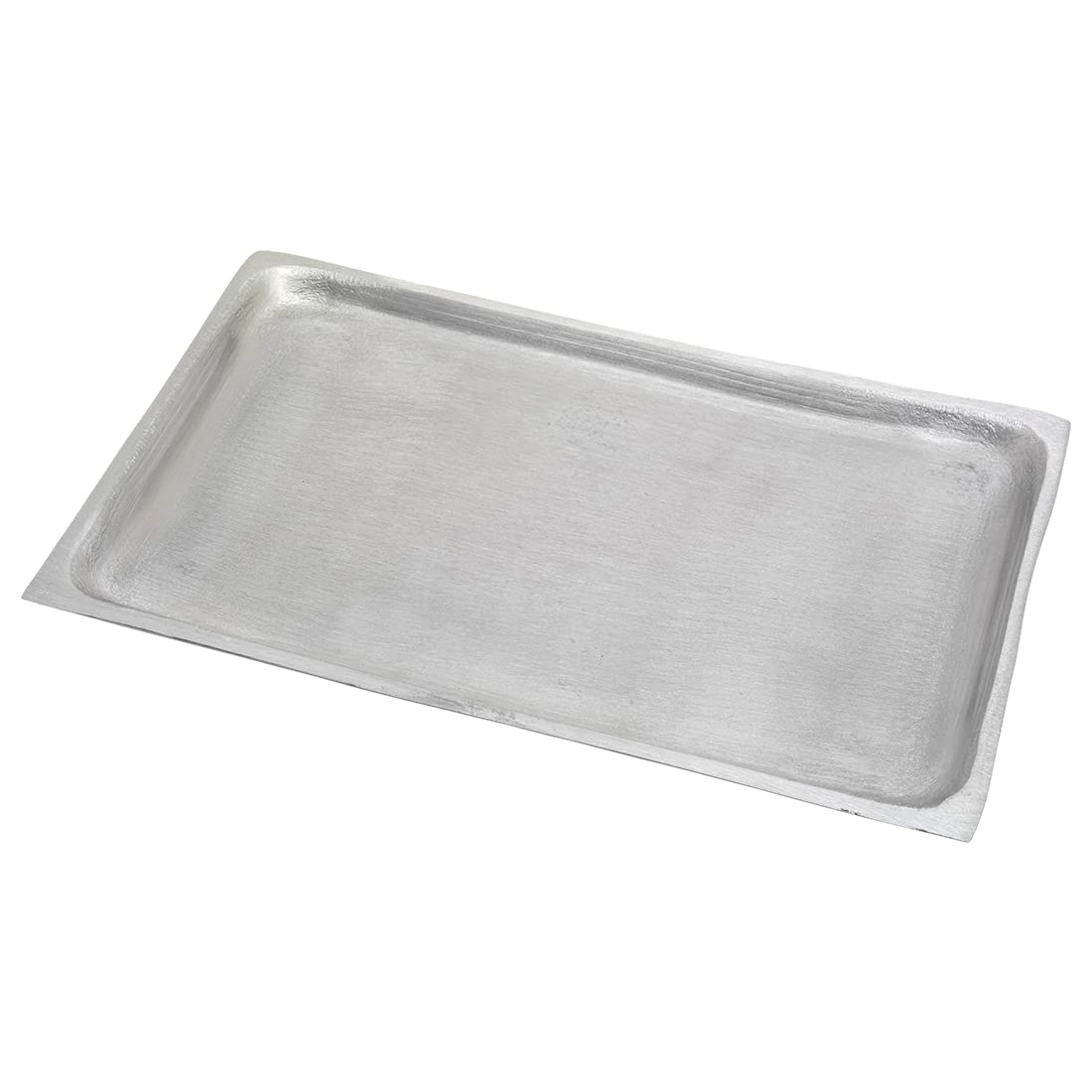 NKlaus Aluminium silver tray rectangular 21x13cm candle plate jewellery tray coaster deco surface smooth 10431