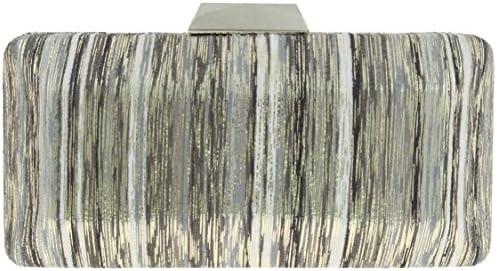 Sondra Roberts Ladies Metallic Stripe Clutch Grey One Size