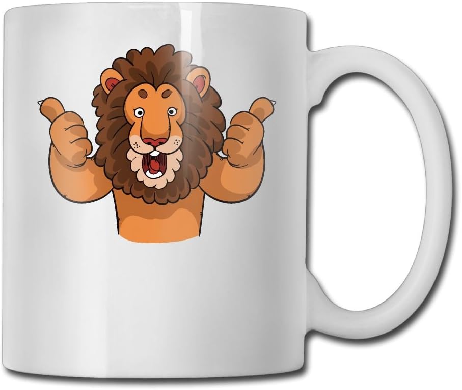 Amazon Com Cartoon Lion Giving Two Thumbs Up Fashion Coffee Cup