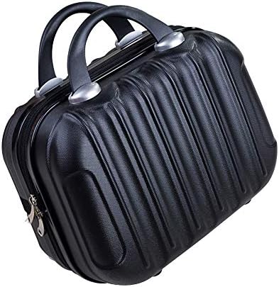 Bever0 Cosmetic Suitcase - Portable Mini Hard Shell 14 Inch ABS Cosmetic Case with Strap for Makeup
