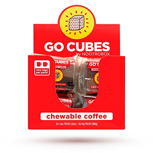 GO CUBES Energy Chews, Assorted Coffee Flavors, 4 count chews (20 Pack)