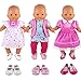 BARWA Handmade 3 Pcs Dresses Clothing and 3 Pairs Shoes Lovely Clothes Costume for 14 to 16 Inch Dolls